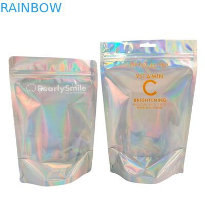 Bolsas personalizadas holográficas de color con cierre hermético y función resellable