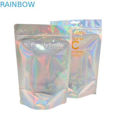 Bolsas personalizadas holográficas de color con cierre hermético y función resellable