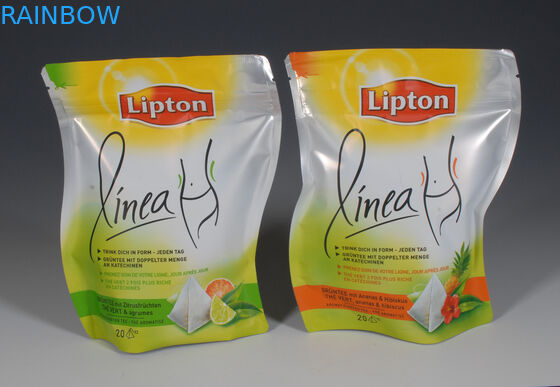 Bolsas plásticas del papel de aluminio con la cremallera para el empaquetado del té