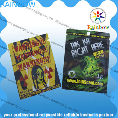 Bolsos herbarios plásticos de Incens del sellado caliente, Ziplock del bolso del papel de aluminio