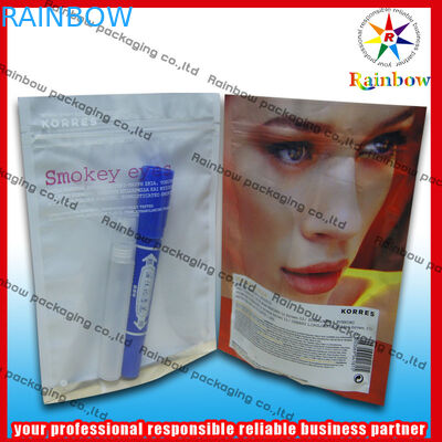 Bolso de empaquetado cosmético Bpa del papel de aluminio libremente con la cerradura de la cremallera