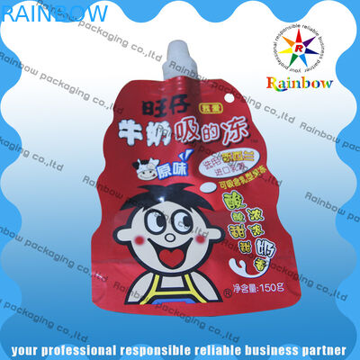 Plástico levántese el empaquetado de la bolsa del canalón biodegradable para la leche