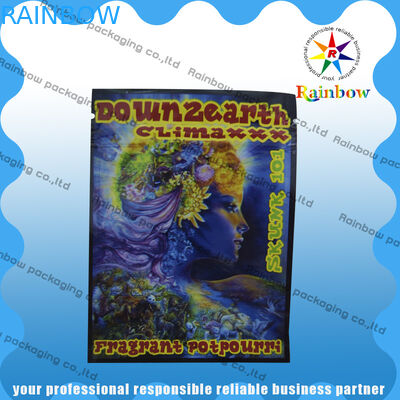 Down2earth/Geeked para arriba/las bolsas de plástico herbarias de la cremallera del incienso del oro de Diablo a prueba de humedad