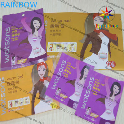 Plano de empaquetado del acuerdo cosmético plástico de la cerradura de la cremallera para el cojín caliente