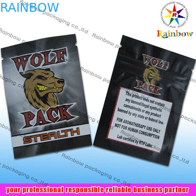 No-fractura herbaria de las bolsas de plástico de la cremallera del incienso con la impresión del fotograbado