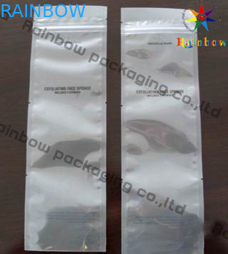 Bolso blanco Ziplock de la bolsa de la hoja del sello del lado del árbol laminado con la muesca del rasgón