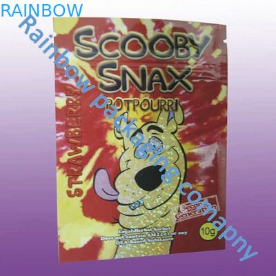 Incienso herbario Ziplock que empaqueta, las bolsas de plástico coloridas modificadas para requisitos particulares de la cremallera de la impresión