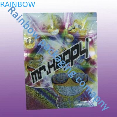Incienso herbario Ziplock que empaqueta, las bolsas de plástico coloridas modificadas para requisitos particulares de la cremallera de la impresión