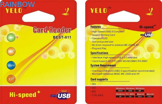 Paquete de ampolla de encargo del claro del logotipo que empaqueta para el paquete del lector de tarjetas