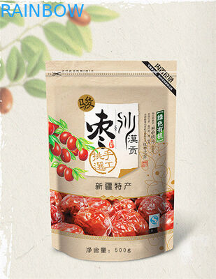 Bolsa de encargo de la hoja de la impresión que empaqueta con el escudete de la cremallera y de la parte inferior para el empaquetado del arroz