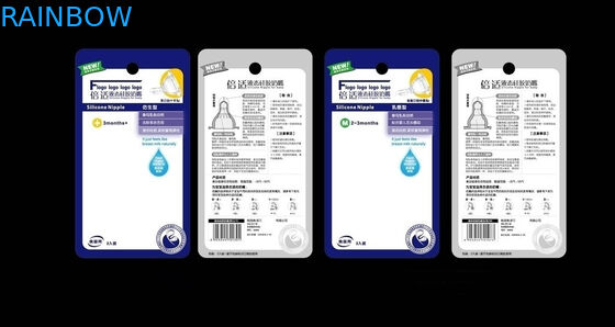 Tarjeta de la ampolla del pacificador de Babys que empaqueta blanco del agujero de la caída de Europa