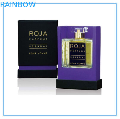 Caja de empaquetado del perfume púrpura del papel de arte reciclable con la parte inferior