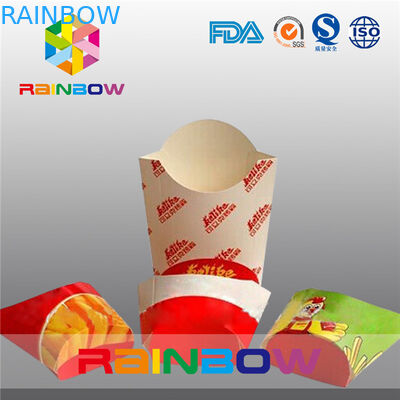 La caja de papel plegable que empaqueta para las patatas fritas que empaquetan, se lleva la caja de papel de los alimentos de preparación rápida
