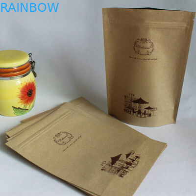 Bolsas de papel modificadas para requisitos particulares recicladas, empaquetado del papel de Kraft del grano de café
