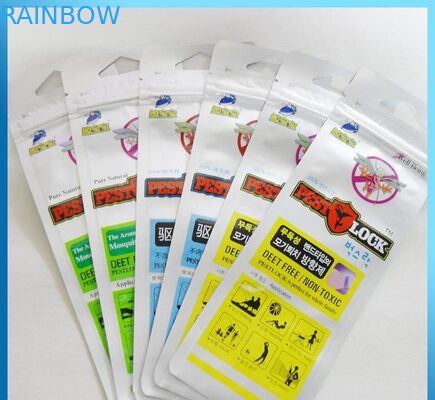 El sello repugnante del apretón de la pulsera del mosquito de los niños empaqueta 110 micrones con Hanghole