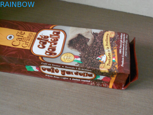 Bolsa mate de empaquetado de aluminio de la hoja de Brown del final del bolso del grano de café