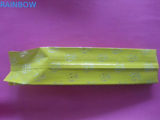 Sellado caliente de empaquetado lateral del papel de aluminio del grano de café del amarillo del escudete