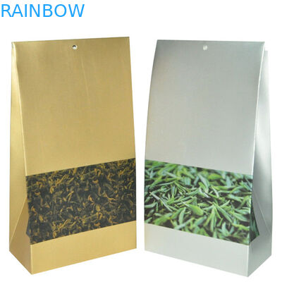 Bolso mate plateado amarillo del envase de plástico del final con Bpttom cuadrado para el té