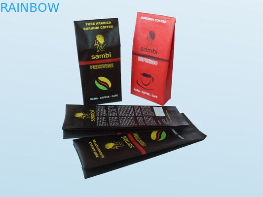 Las bolsitas de té plateadas del sello de vacío que empaquetan el final mate se levantan con la válvula de la desgasificación