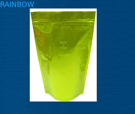 El oro de empaquetado por completo impreso de la luz de la cremallera de las bolsas del té brillante se levanta