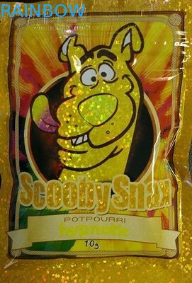 Popurrí herbario brillante del amarillo del holograma del bolso 10g Scooby Snax del incienso