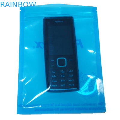 Cremallera estática anti del bolso del sello lateral transparente azul tres para los productos electrónicos