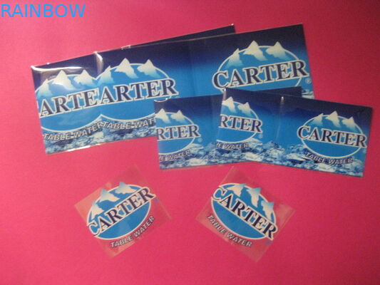 Manga del encogimiento de la botella de la bebida del agua mineral que imprime calor azul