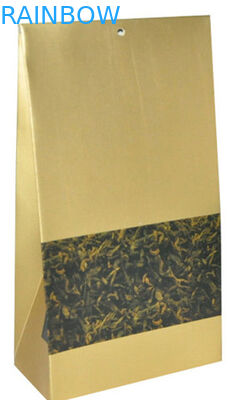 Papel de Kraft clásico de encargo que empaqueta para las bolsitas de té, parte inferior plana