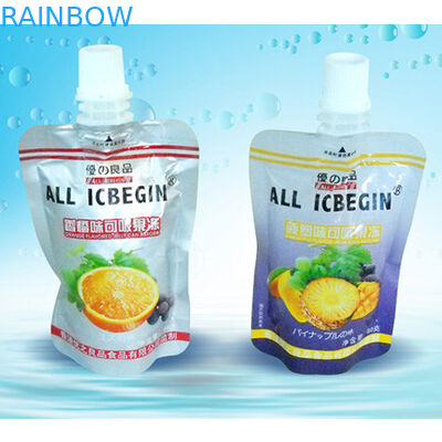 Bolsa plástica de encargo del canalón para el zumo de fruta que empaqueta/bolsos líquidos con el canalón