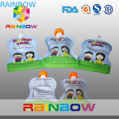 Plateado coloque las bolsas para arriba echadas en chorro impresas por completo con la manija/la etiqueta