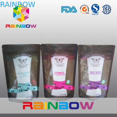 Levántese los bolsos del bocado de la cremallera/el acondicionamiento de los alimentos plástico para el igual del edulcorante