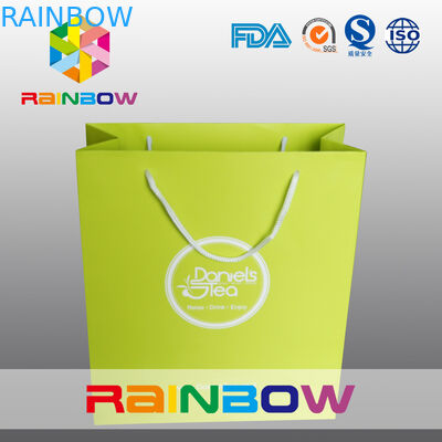 La parte inferior cuadrada reciclada modificó las bolsas de papel/los bolsos de compras para requisitos particulares de papel impresos