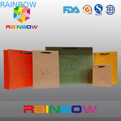 La aduana blanca/roja del diseño único imprimió las bolsas de papel con la manija