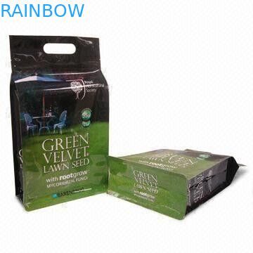 Bolsa plástica no tóxica del alimento para animales con la parte inferior plana y la manija
