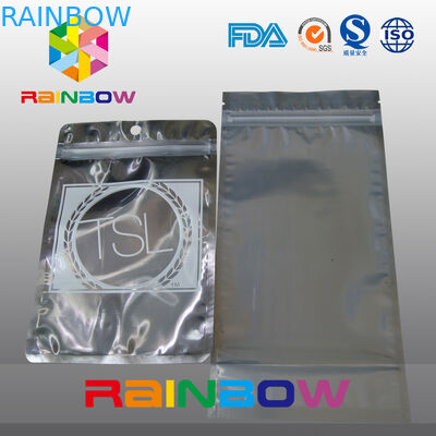 Bolso estático anti del sello tres de la hoja trasera transparente lateral del frente con la muesca de la cremallera y del rasgón