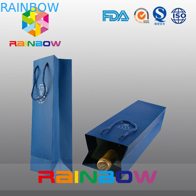 La botella de vino modificó las bolsas de papel para requisitos particulares/bolsa de papel impresa aduana de Kraft con la impresión del logotipo