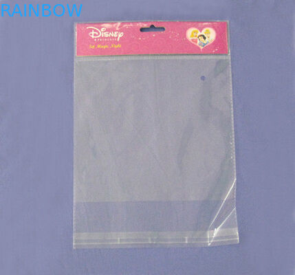 Bolso de empaquetado principal amarillo del violoncelo empaqueta/OPP de la impresión de OPP con el agujero para el palillo