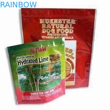 El bolso de la comida del embalaje del sellado caliente del bolso del papel de aluminio, limpia la bolsa con la aspiradora plástica con la manija cortada con tintas