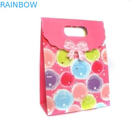 Bolsa de papel impresa colorida para el regalo/el caramelo, bolsa de papel modificada para requisitos particulares con la manija