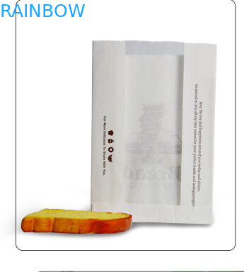 Las bolsas de papel modificadas para requisitos particulares blanco para la tostada de los pasteles y del queso que empaqueta, se llevan el bolso