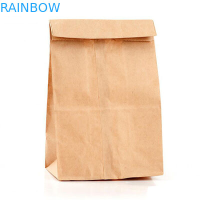 Bolsas de papel naturales modificadas para requisitos particulares para el acondicionamiento de los alimentos, bolsa llana de Kraft del papel de Brown