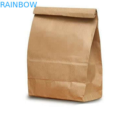Bolsas de papel naturales modificadas para requisitos particulares para el acondicionamiento de los alimentos, bolsa llana de Kraft del papel de Brown
