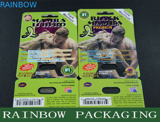 Píldoras del sexo de la mamba negra que empaquetan la tarjeta de la ampolla que empaqueta para el aumento de los hombres