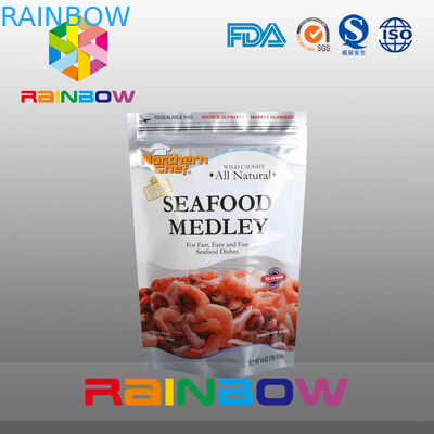 Bolsa del papel de aluminio que empaqueta Sthand para arriba con la cremallera para los mariscos