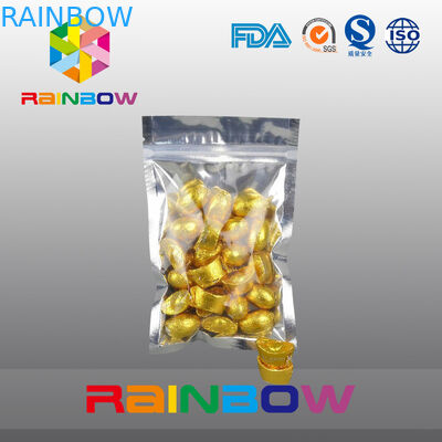 bolsos del bocado 100g que empaquetan la hoja delantera de la parte posterior de Transprent con la cremallera