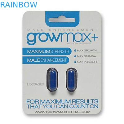 Tarjeta de papel colgante impresa aduana que empaqueta para el estimulante masculino del aumento con dos agujeros