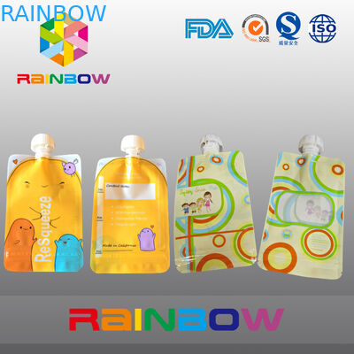 Custmized imprimió la bolsa que empaquetaba, bolsos del canalón de la boca para el empaquetado líquido