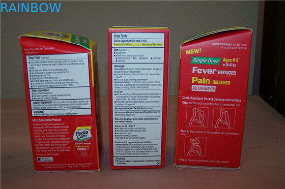 Paquetes acanalados modificados para requisitos particulares de la caja de papel con el sellado caliente, rojo