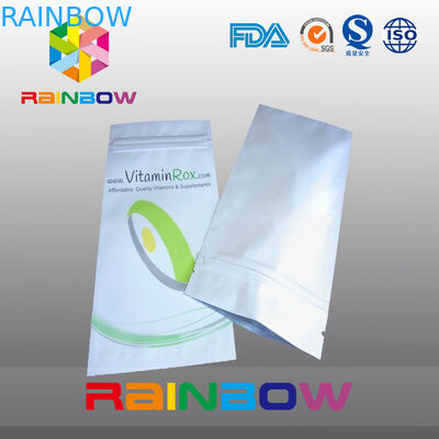 Bolsa plástica blanca de la categoría alimenticia de la parte inferior del bloque que empaqueta con la aduana del papel de aluminio impresa