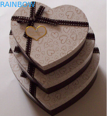 Caja de papel reciclada lujo decorativo en forma de corazón del regalo, caja de papel poner crema para el chocolate